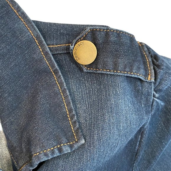 Democracy Denim Boho Trucker Western Military Faded Shirt Jacket Shacket-XL - Picture 3 of 16